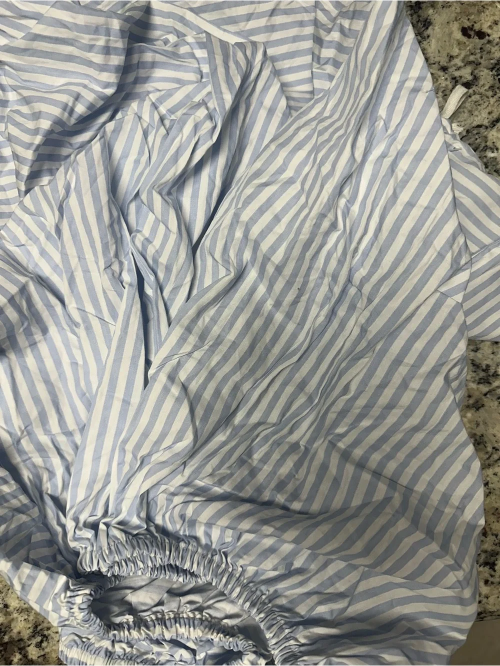 1 NEW The Uptown Baby Blue White Stripe 100% Cotton Percale Crib Sheet coastal